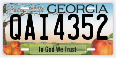 GA license plate QAI4352