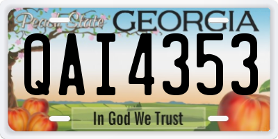 GA license plate QAI4353