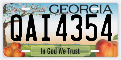 GA license plate QAI4354