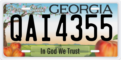 GA license plate QAI4355