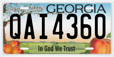 GA license plate QAI4360