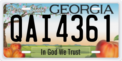 GA license plate QAI4361