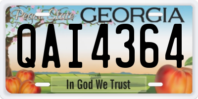 GA license plate QAI4364