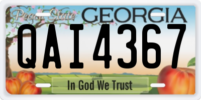 GA license plate QAI4367