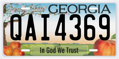 GA license plate QAI4369