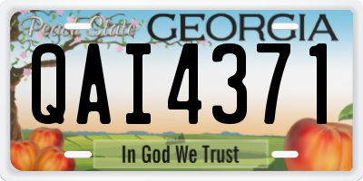 GA license plate QAI4371