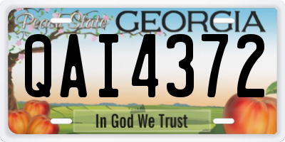 GA license plate QAI4372