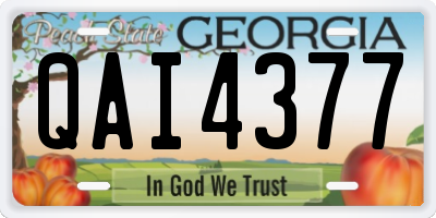 GA license plate QAI4377