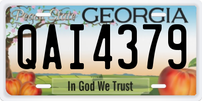 GA license plate QAI4379