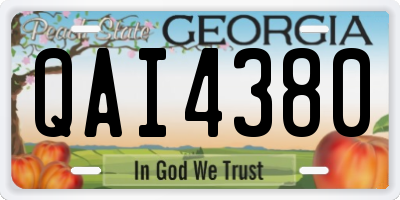 GA license plate QAI4380