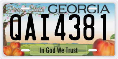 GA license plate QAI4381