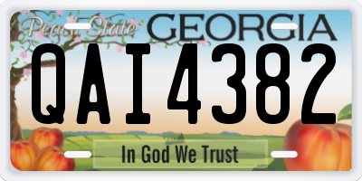 GA license plate QAI4382
