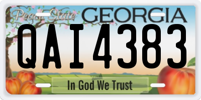 GA license plate QAI4383