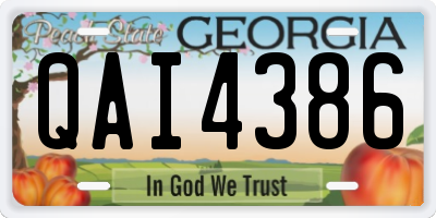 GA license plate QAI4386