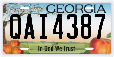 GA license plate QAI4387