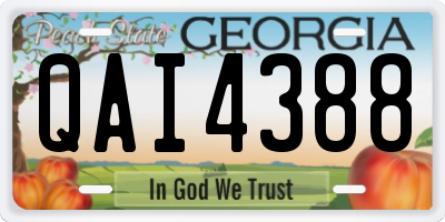 GA license plate QAI4388