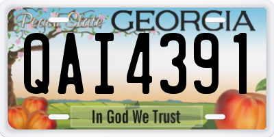 GA license plate QAI4391