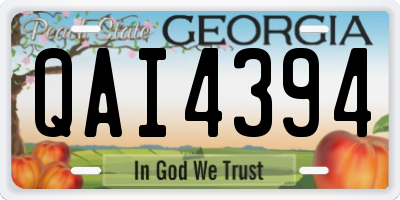 GA license plate QAI4394