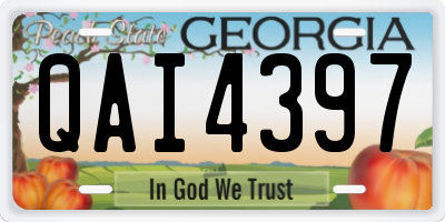 GA license plate QAI4397