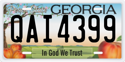 GA license plate QAI4399