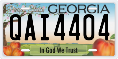 GA license plate QAI4404
