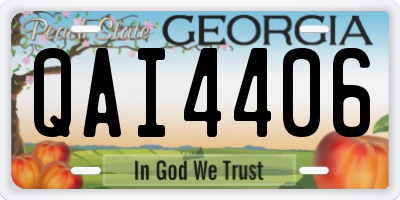 GA license plate QAI4406