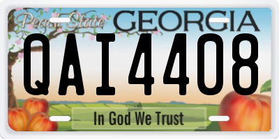 GA license plate QAI4408