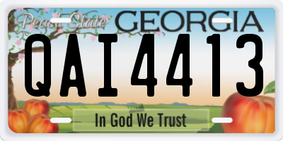 GA license plate QAI4413