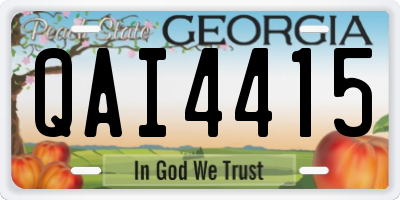 GA license plate QAI4415