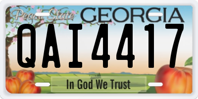 GA license plate QAI4417