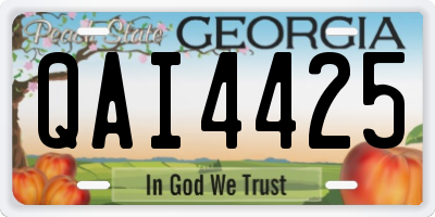 GA license plate QAI4425