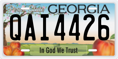 GA license plate QAI4426