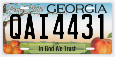 GA license plate QAI4431