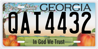 GA license plate QAI4432