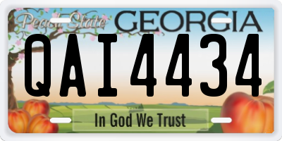GA license plate QAI4434