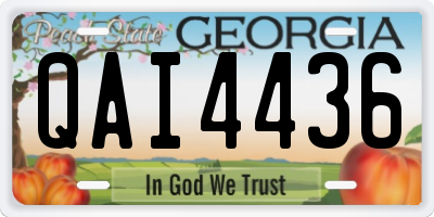 GA license plate QAI4436