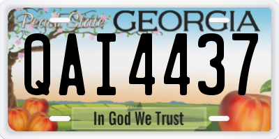 GA license plate QAI4437