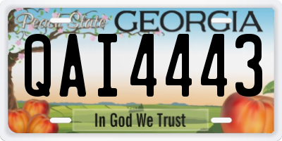 GA license plate QAI4443