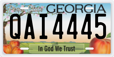 GA license plate QAI4445