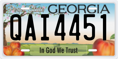 GA license plate QAI4451