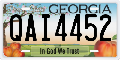 GA license plate QAI4452