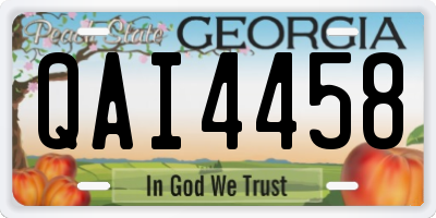 GA license plate QAI4458