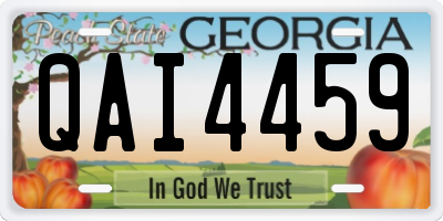 GA license plate QAI4459