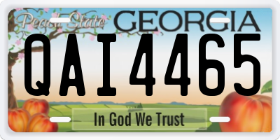 GA license plate QAI4465