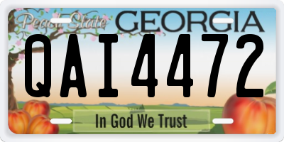 GA license plate QAI4472