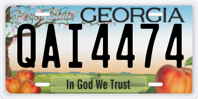 GA license plate QAI4474