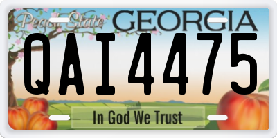 GA license plate QAI4475