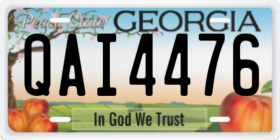 GA license plate QAI4476