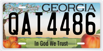 GA license plate QAI4486