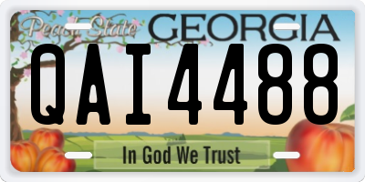 GA license plate QAI4488